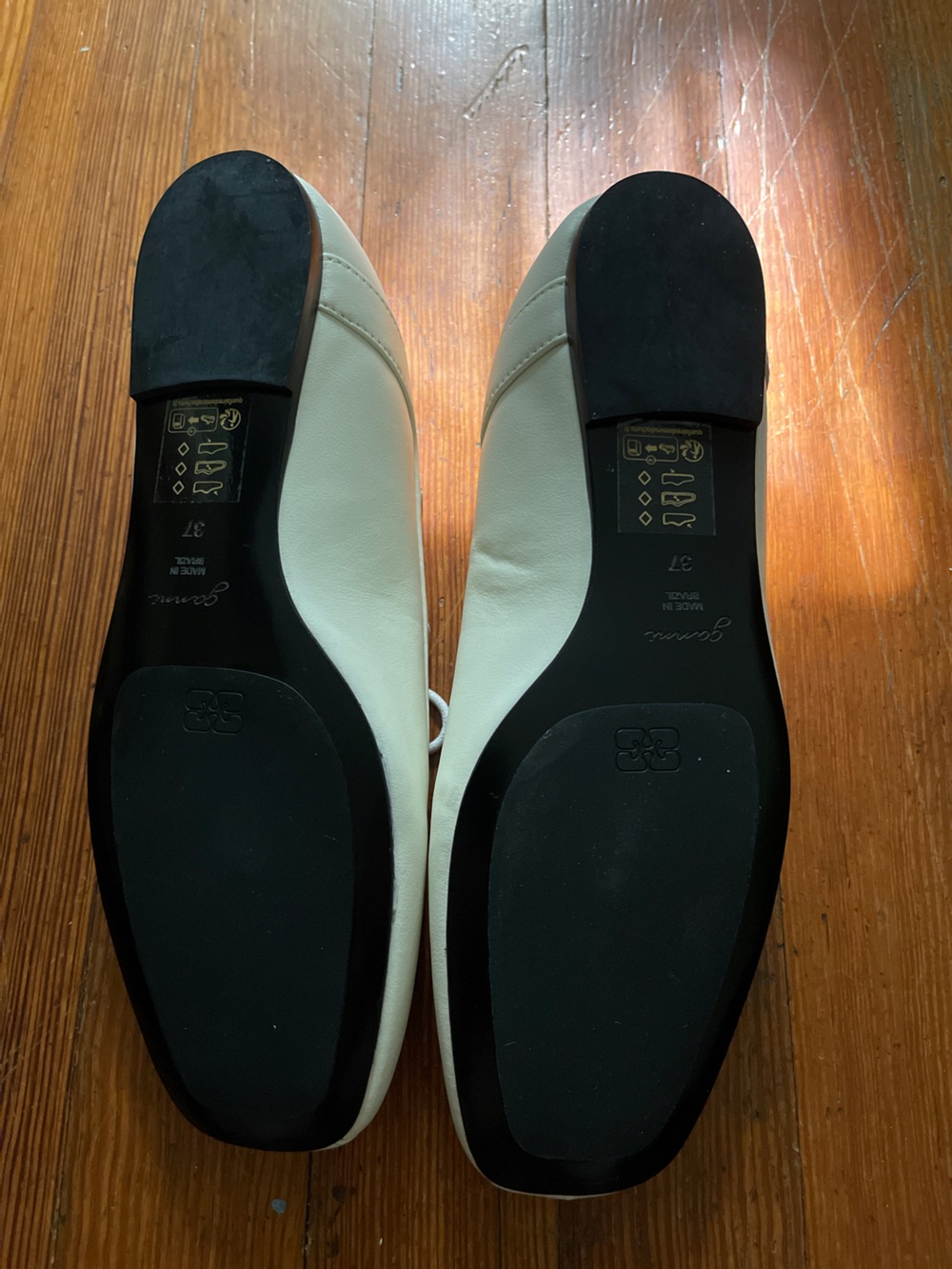 NWOT GANNI Lace-Up Ballerinas in Ivory Egret Eggshell White Chic Cool Sporty - Picture 13 of 13